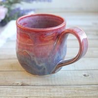 Image 5 of Pink and Purple Glazed Pottery Mug, 11 Ounce, Handcrafted Stoneware Cup, Made in USA