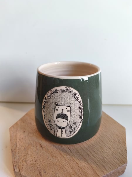 Image of  Petite tasse chat vert