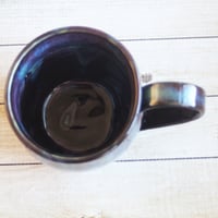 Image 12 of Cosmic Mug in Purple, Black and Blue Glazes, Handmade Pottery, Made in USA
