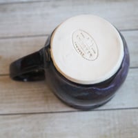 Image 13 of Cosmic Mug in Purple, Black and Blue Glazes, Handmade Pottery, Made in USA