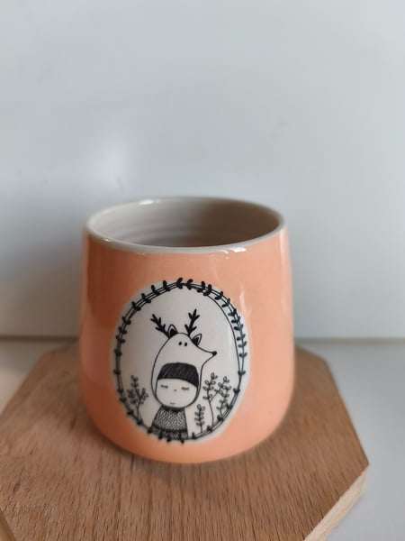 Image of    Petite tasse cerf orange clair 