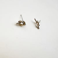 Image 3 of Love Knot Post Earring- Silver