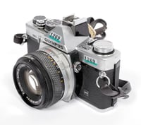 Image 3 of Olympus OM-2N 35mm film SLR camera with 50mm F1.8 lens with flash hot shoe #1269