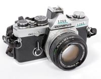 Image 1 of Olympus OM-2N 35mm film SLR camera with 50mm F1.8 lens with flash hot shoe #1269