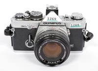 Image 2 of Olympus OM-2N 35mm film SLR camera with 50mm F1.8 lens with flash hot shoe #1269