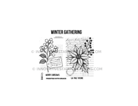 ❄️ Winter Gathering Stamp | Red Rubber Cling Stamp for Junk Journals (6 Stamps)