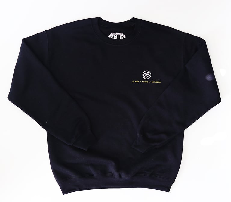 Rabbitman's 'RABBITS SEASON' Crew Sweatshirt, Black Image 2