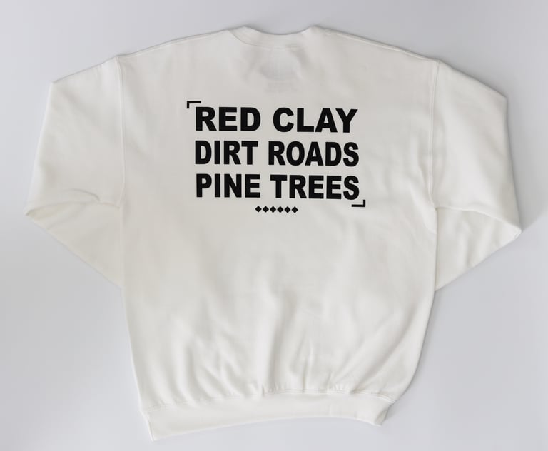 Rabbitman's 'RED CLAY' Crew Sweatshirt, White