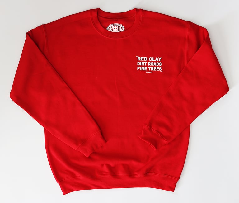 Rabbitman's 'RED CLAY' Crew Sweatshirt, Cherry Red Image 2