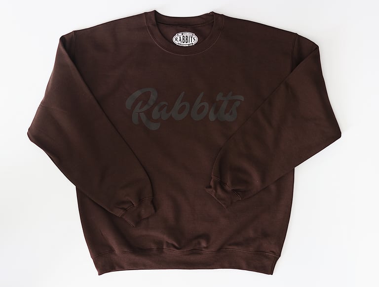 Rabbitman's 'RABBITS' Crew Sweatshirt, Chocolate