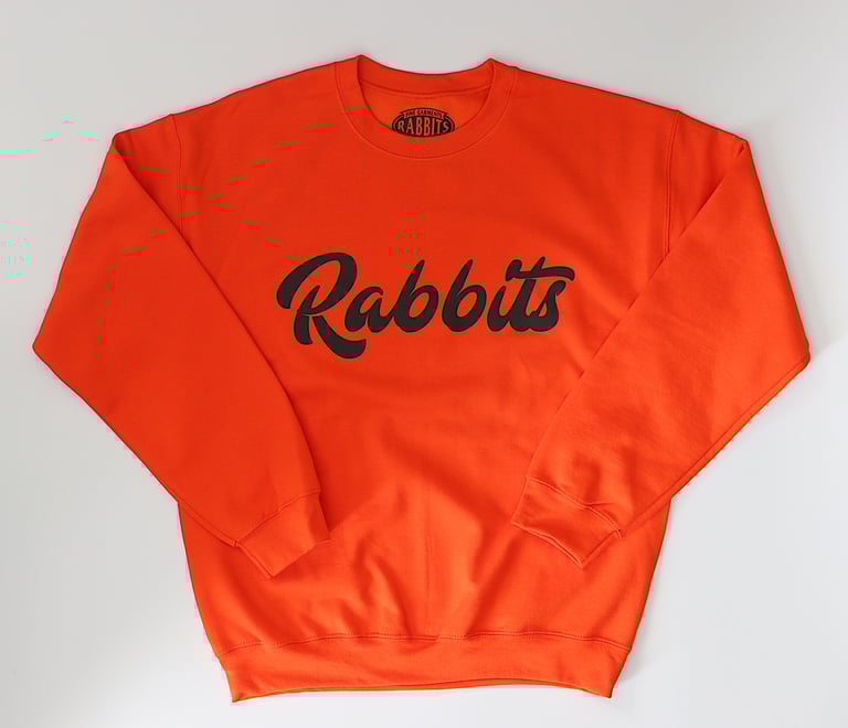 Rabbitman's 'RABBITS' Crew Sweatshirt, Orange
