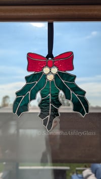 Image 2 of Holly Suncatcher - Red & Green