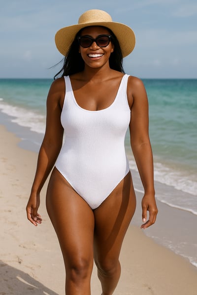 Image of 1 PC White Swimsuit