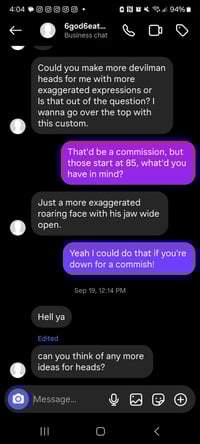 Image 3 of Devil man heads, tail, and rescale fee 