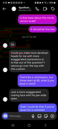 Image 4 of Devil man heads, tail, and rescale fee 