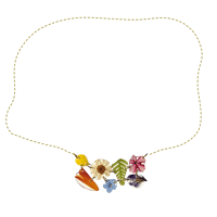 mini wildflower garden necklace gold 