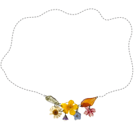 mini wildflower garden necklace silver