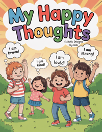 Image 1 of PRINT FORMAT: My Happy Thoughts Coloring Book for Kids: Kids Affirmation Activity