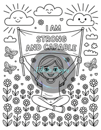 Image 5 of PRINT FORMAT: My Happy Thoughts Coloring Book for Kids: Kids Affirmation Activity