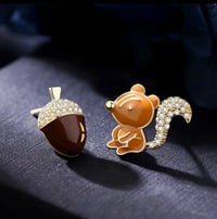 Squirrel and Nut Stud Earrings