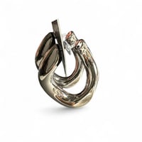 Image 2 of Pretty Little Thing Jewelry- Silver Chunky Link Wave Hoop Earrings