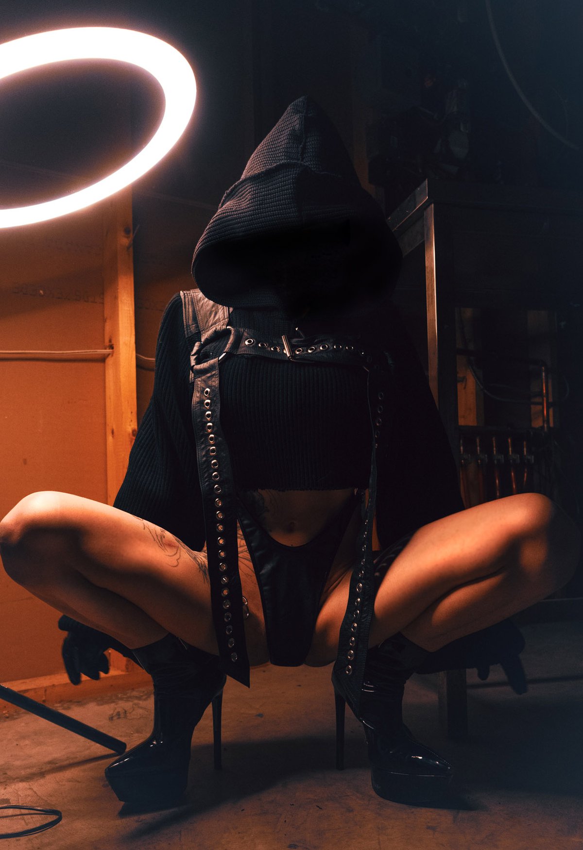 Image of Toxic Vision Asylum cropped n strapped sweater cloak