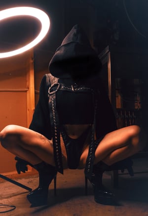 Image of Toxic Vision Asylum cropped n strapped sweater cloak