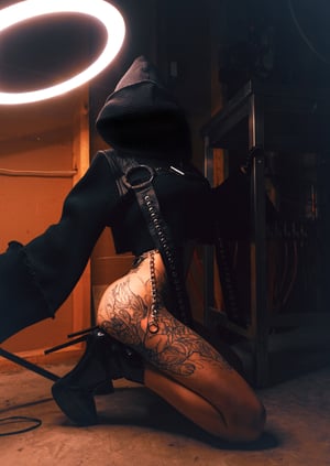 Image of Toxic Vision Asylum cropped n strapped sweater cloak
