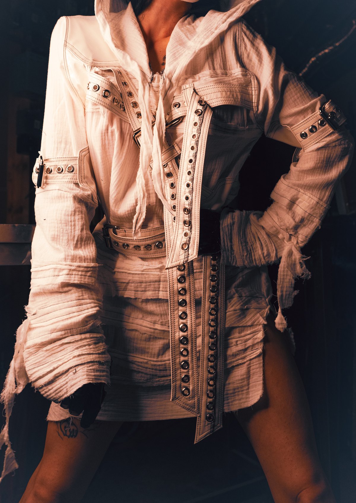 Image of Toxic Vision Asylum strapped n' gauzy cloak dress