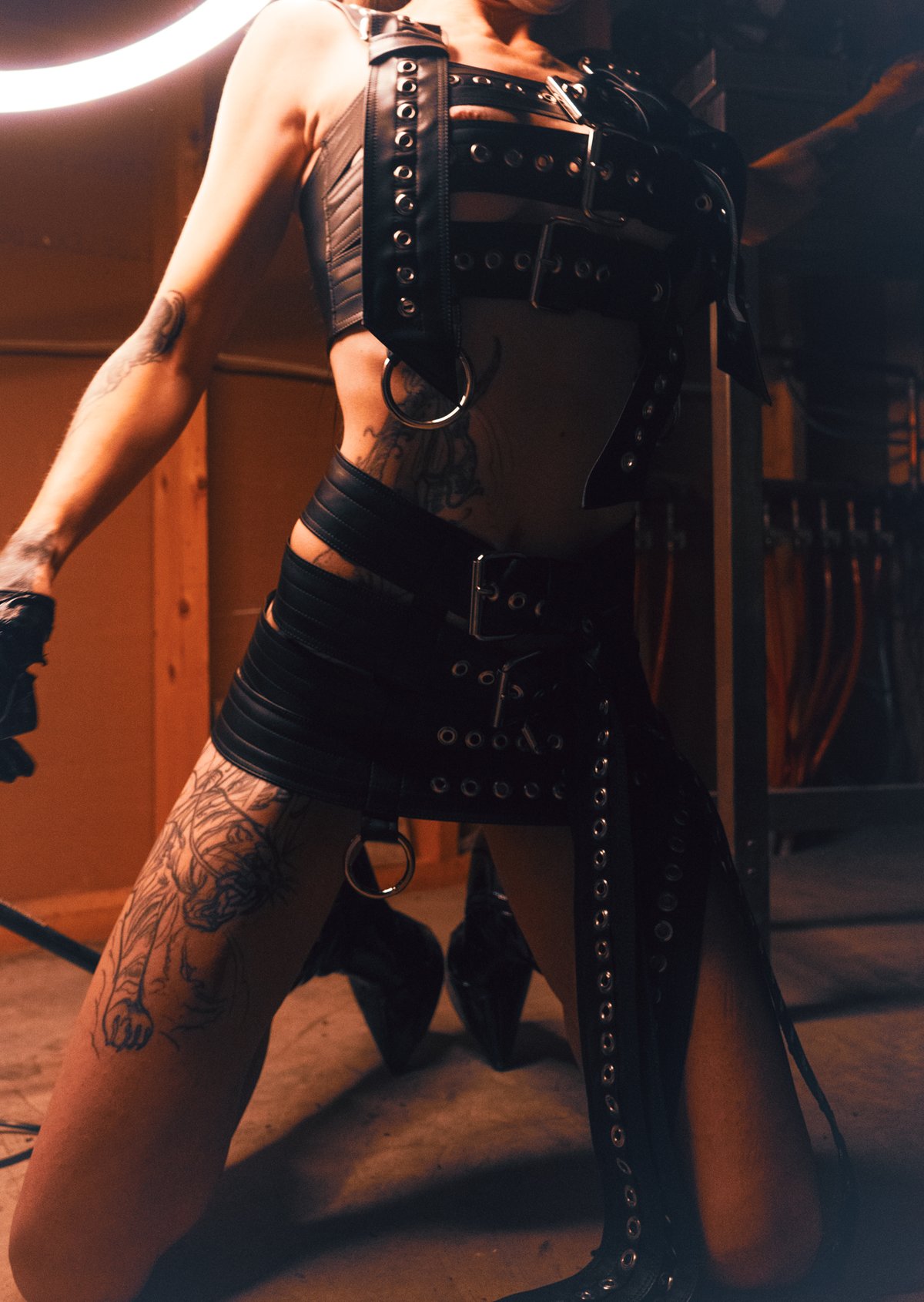 Image of Toxic Vision Asylum black buckle mini skirt