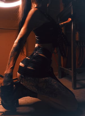 Image of Toxic Vision Asylum black buckle mini skirt