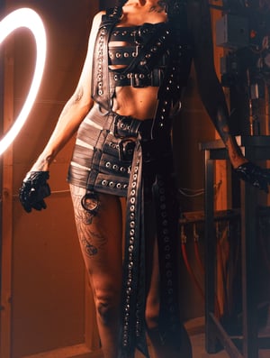 Image of Toxic Vision Asylum black buckle mini skirt