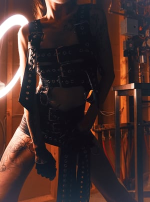 Image of Toxic Vision Asylum black buckle mini skirt