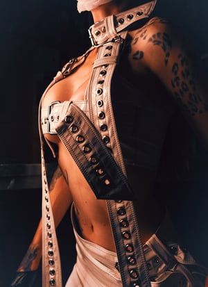 Image of Toxic Vision Asylum white buckle mini skirt