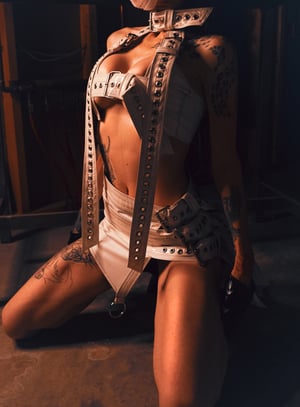 Image of Toxic Vision Asylum white buckle mini skirt