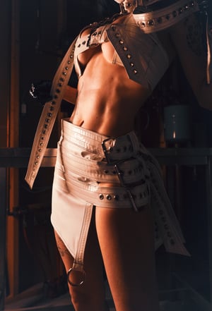 Image of Toxic Vision Asylum white buckle mini skirt