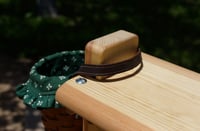Image 3 of Bench basket, round with fabric liner