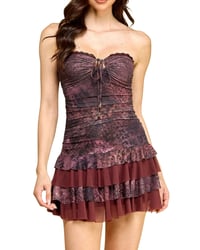 Image 1 of Elien Strapless Ruffle Mini Dress