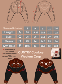 Image 5 of CUNTRY Cowboy Western Crop-Top PRE ORDER