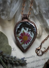 Image 1 of Mummified Lizard and Floral Pendant