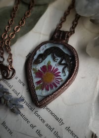 Image 2 of Mummified Lizard and Floral Pendant