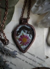 Image 3 of Mummified Lizard and Floral Pendant