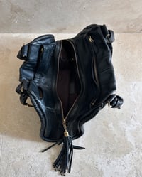 Image 5 of BLACK LEATHER PLEAT BAG