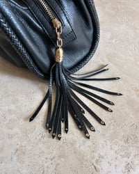 Image 6 of BLACK LEATHER PLEAT BAG