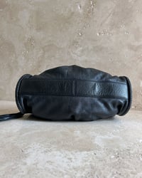 Image 4 of BLACK LEATHER PLEAT BAG