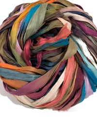 Image 6 of Ready To Ship! 10pc RANDOM MIX HAND DYED SARI SILK RIBBON BY COLOR BURST SILK