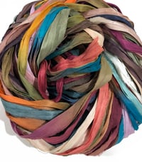 Image 7 of Ready To Ship! 10pc RANDOM MIX HAND DYED SARI SILK RIBBON BY COLOR BURST SILK