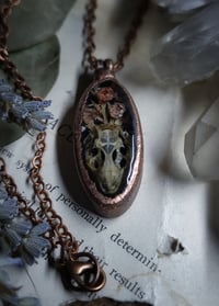Image 4 of Gecko Skull and Floral Pendant