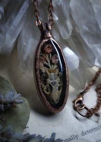 Image 1 of Gecko Skull and Floral Pendant