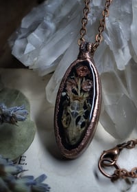 Image 5 of Gecko Skull and Floral Pendant